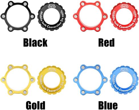 UXELY Bicycle Center Lock 6-Bolt Disc Brake Rotor Adapter, Middle Lock Disc Brake Conversion Seat for Mountain Bikes, Bike Hub Adapter, Centerlock Adaptor 6-Hole Including Lock Ring in Saudi Arabia