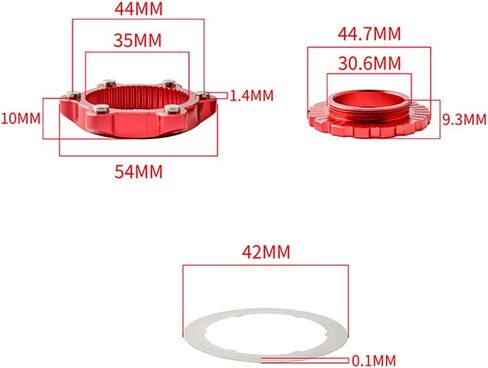 UXELY Bicycle Center Lock 6-Bolt Disc Brake Rotor Adapter, Middle Lock Disc Brake Conversion Seat for Mountain Bikes, Bike Hub Adapter, Centerlock Adaptor 6-Hole Including Lock Ring in Saudi Arabia