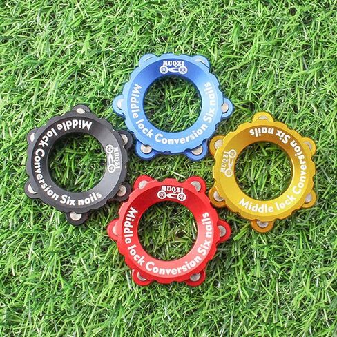 UXELY Bicycle Center Lock 6-Bolt Disc Brake Rotor Adapter, Middle Lock Disc Brake Conversion Seat for Mountain Bikes, Bike Hub Adapter, Centerlock Adaptor 6-Hole Including Lock Ring in Saudi Arabia