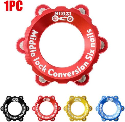 UXELY Bicycle Center Lock 6-Bolt Disc Brake Rotor Adapter, Middle Lock Disc Brake Conversion Seat for Mountain Bikes, Bike Hub Adapter, Centerlock Adaptor 6-Hole Including Lock Ring in Saudi Arabia