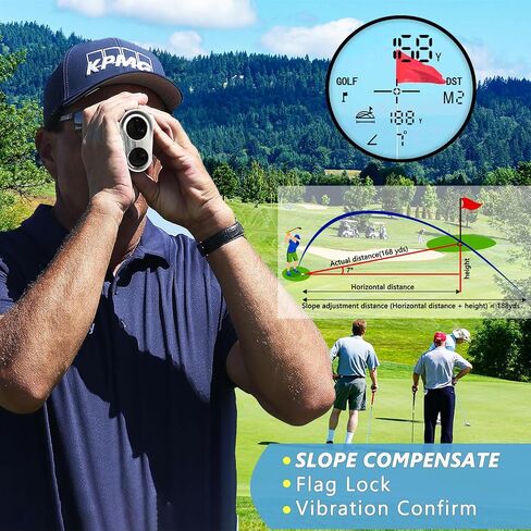 Golf Rangefinder with Slope, Golf Laser Rangefinder,1200 Yard Range Finder Golfing with Magnetic Holder, USB C Rechagreable, 7X Magnification, High-Precision Flag Lock Vibration, Fast Focus in Saudi Arabia