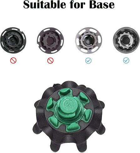 مسامير أحذية الجولف، 28 قطعة من مسامير أحذية الجولف الناعمة FJ مع قطعة واحدة من مرابط أحذية الجولف، مفتاح ربط مناسب للقدم Fast Lok Twist 3.0 System Joy (أسود وأخضر) LONGKUN in Kuwait