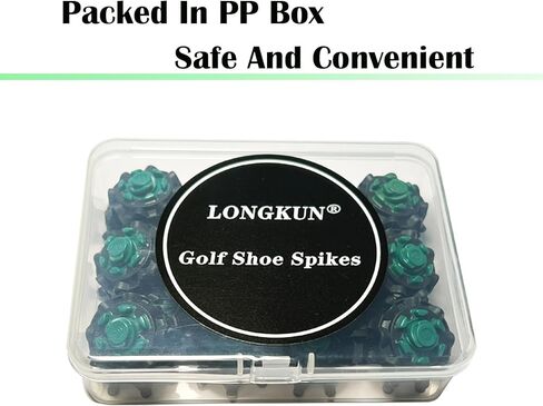 مسامير أحذية الجولف، 28 قطعة من مسامير أحذية الجولف الناعمة FJ مع قطعة واحدة من مرابط أحذية الجولف، مفتاح ربط مناسب للقدم Fast Lok Twist 3.0 System Joy (أسود وأخضر) LONGKUN in Kuwait