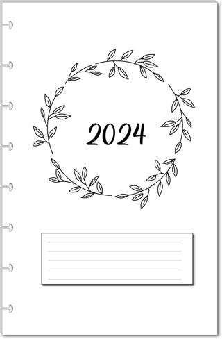 2024 Monthly Calendar Refills for 8 Disc Half Letter Planners Fits TUL Junior, Staples ARC Notebook Junior, Levenger Circa, NOTIQ Half-Letter 8-Disc (M4 and M5), Marta Stewart (Flora) in Saudi Arabia