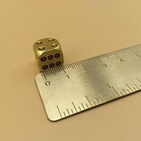 Classic Brass Dices Solid Polished Cube Spot Dice Casino Dice Portable Copper Tables Board Game Dice (1 PCS) in Saudi Arabia