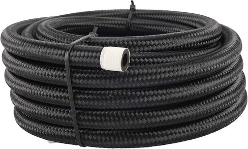 YaeMarine 20FT AN6 خط خرطوم وقود زيت النايلون المضفر المقاوم للصدأ، أسود in Kuwait