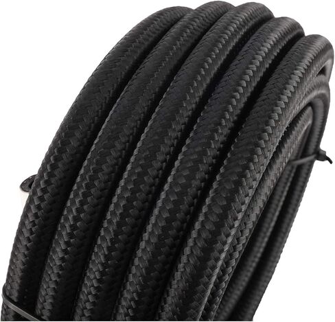 YaeMarine 20FT AN6 خط خرطوم وقود زيت النايلون المضفر المقاوم للصدأ، أسود in Kuwait