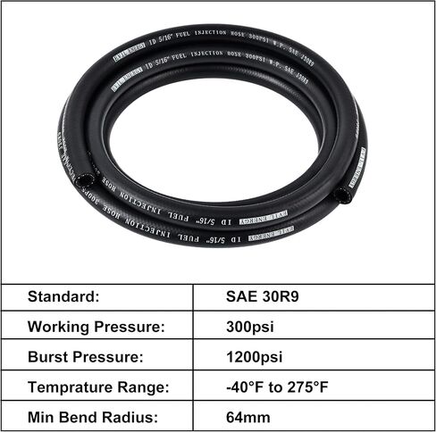 EVIL ENERGY Fuel Hose Line 5/16 Fuel Injection Hose SAE 30R9 5FT 300PSI in Kuwait