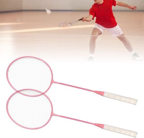 Badminton Rackets Set of 2, 2 Player Badminton Racquets Set with 2 Rackets, 3 Nylon Shuttlecocks, Storage Bag, for Beginners Outdoor Backyard Games, Lightweight, Pink in Saudi Arabia