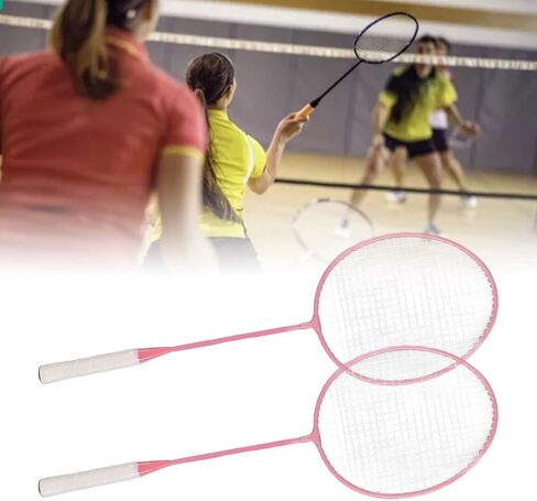 Badminton Rackets Set of 2, 2 Player Badminton Racquets Set with 2 Rackets, 3 Nylon Shuttlecocks, Storage Bag, for Beginners Outdoor Backyard Games, Lightweight, Pink in Saudi Arabia
