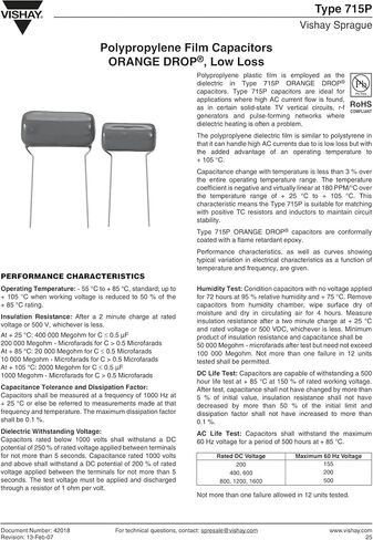 مكثف نغمة الجيتار | .047 فائق التوهج 200 فولت | اكتب 715P | الأسهم القديمة الجديدة - فيشاي سبراغ in Kuwait