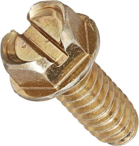 Small Parts 1208RSWY Steel Thread Rolling Screw for Metal, Yellow Zinc Plated, Hex Washer Head, Slotted Drive, #12-24 Thread Size, 1/2" Length (Pack of 25) in Saudi Arabia