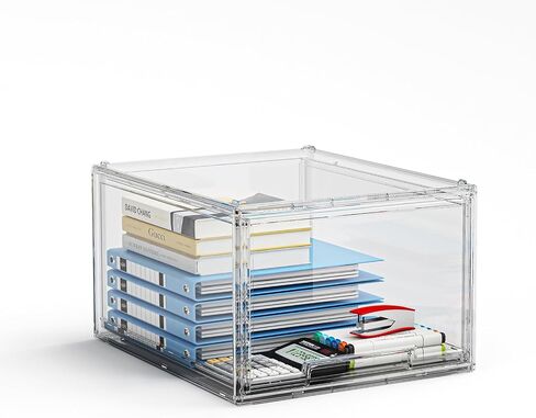 2 Packs Plastic Stackable Storage Drawers, Clear Desktop Drawer Organizers, 2 Drawer Storage Organizer, Make up Organizer with Drawers, Arcylic Drawers Organizer for Office Supplies, School, Home in Saudi Arabia