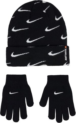 Nike Boys' (8-20) Knit Beanie Cap and Gloves Set in Saudi Arabia