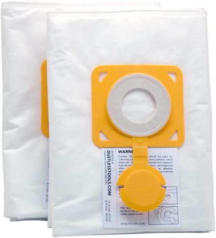 Dustless Technologies Wunderbag- أكياس تصفية مسبقة عالمية عالية السعة للمكانس الكهربائية الرطبة والجافة، عبوتين (12-18 جالون). تجاري، مقاول، محترف، استخدام منزلي. الرطب والجاف in Kuwait