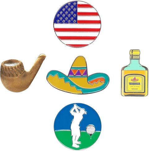 Golf Ball Markers 5 10 Pack Cute Funny Novelty Golf Markers Golf Bag Accessories Gifts Ball Position Marking Disc for Men Weman Golfers in Saudi Arabia