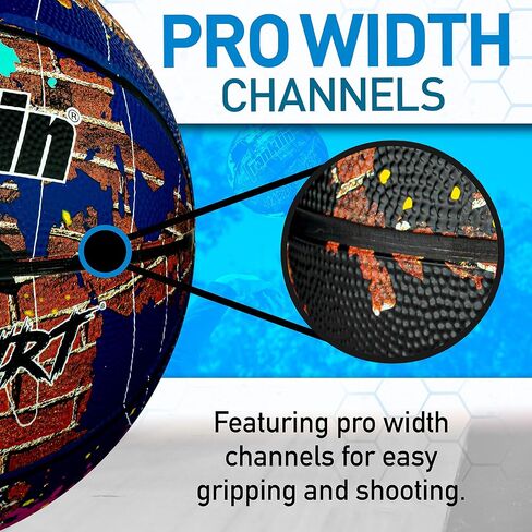 Franklin Sports Hard Court Basketball - Official Size Basketball - Indoor + Outdoor Street Basketball - 29.5" Rubber Basketball - Air Pump Included in Saudi Arabia