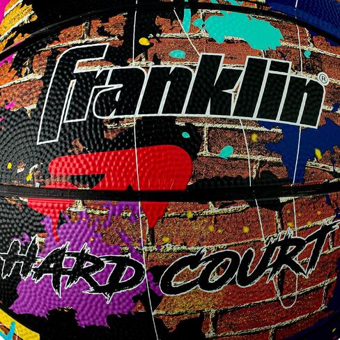 Franklin Sports Hard Court Basketball - Official Size Basketball - Indoor + Outdoor Street Basketball - 29.5" Rubber Basketball - Air Pump Included in Saudi Arabia