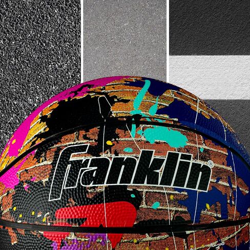 Franklin Sports Hard Court Basketball - Official Size Basketball - Indoor + Outdoor Street Basketball - 29.5" Rubber Basketball - Air Pump Included in Saudi Arabia