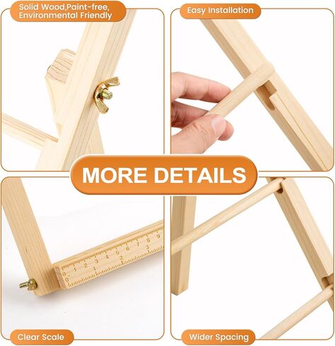 Ribbon Storage Rack Wooden Ribbon Holder Organizer Rack for Sewing Craft Mesh Crochet Thread Tulle Roll Washi Tape Craft Gift Florist Wrapping in Kuwait