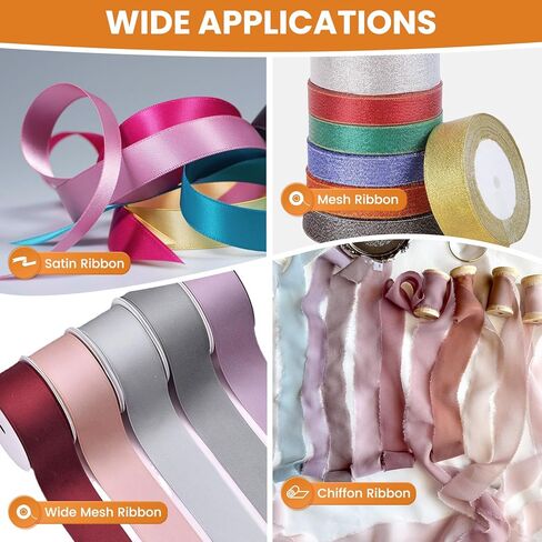 Ribbon Storage Rack Wooden Ribbon Holder Organizer Rack for Sewing Craft Mesh Crochet Thread Tulle Roll Washi Tape Craft Gift Florist Wrapping in Kuwait