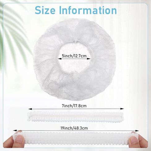 100 Pcs Disposable Hair Net,21 Inch Hair Nets Food Service,Elastic Non-Woven Disposable Bouffant Caps Head Cover Nets (White) in Saudi Arabia