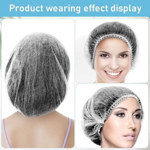 100 Pcs Disposable Hair Net,21 Inch Hair Nets Food Service,Elastic Non-Woven Disposable Bouffant Caps Head Cover Nets (White) in Saudi Arabia