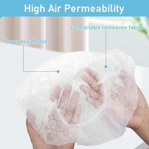 100 Pcs Disposable Hair Net,21 Inch Hair Nets Food Service,Elastic Non-Woven Disposable Bouffant Caps Head Cover Nets (White) in Saudi Arabia