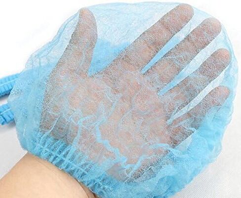 قبعة للاستعمال مرة واحدة، قبعة شبكية للشعر، 100 قطعة، قبعات مرنة مقاس موحد، للتجميل والمطبخ والطبخ والمستشفى - 18 بوصة أزرق in Kuwait