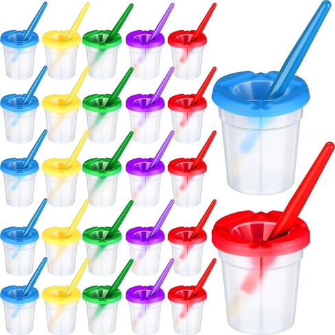 30 مجموعة من أكواب الطلاء للأطفال مع أغطية للأطفال وأكواب الطلاء المنسكبة وفرش الطلاء الملونة للأطفال وحاويات الطلاء لطلاء الأطفال الصغار ومستلزمات الرسم للأطفال الصغار in Kuwait