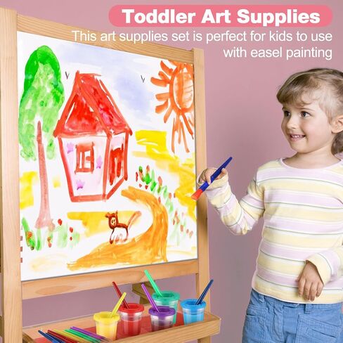 30 مجموعة من أكواب الطلاء للأطفال مع أغطية للأطفال وأكواب الطلاء المنسكبة وفرش الطلاء الملونة للأطفال وحاويات الطلاء لطلاء الأطفال الصغار ومستلزمات الرسم للأطفال الصغار in Kuwait