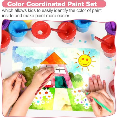 30 مجموعة من أكواب الطلاء للأطفال مع أغطية للأطفال وأكواب الطلاء المنسكبة وفرش الطلاء الملونة للأطفال وحاويات الطلاء لطلاء الأطفال الصغار ومستلزمات الرسم للأطفال الصغار in Kuwait