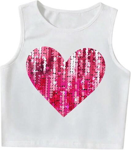 SweatyRocks Girl's Crewneck Sleeveless Graphic Print Tank Tops Summer Cami Tops in Saudi Arabia
