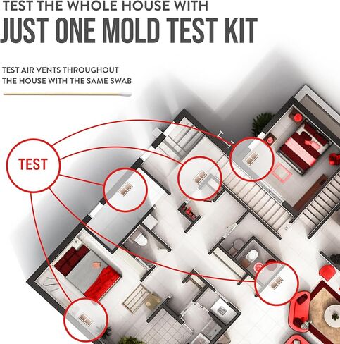 مجموعة أدوات اختبار القوالب DIY من BioCide Labs لجودة الهواء المنزلي - اختبار 10 مواقع، التحليل المعملي والاستشارات المتضمنة - الهواء المنزلي والسطح، مجموعة اختبار التدفئة والتهوية وتكييف الهواء (HVAC) in Kuwait
