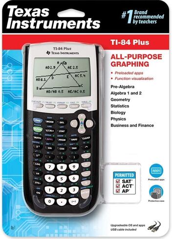 تكساس إنسترومنتس، TI84PLUS، TI-84Plus، آلة حاسبة برسوم بيانية قابلة للبرمجة، شاشة LCD مكونة من 10 أرقام in Kuwait