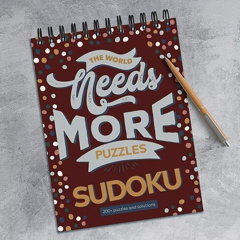 TF PUBLISHING - The World Needs More Sudoku Puzzle Book - Spiral Puzzle and Activity Pad - Over 200 Puzzles and Solutions - Stimulating Brain Booster - Four Difficulty Skill Levels - 6" x 8" in Saudi Arabia