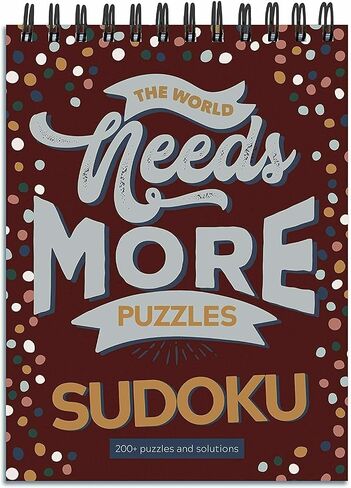 TF PUBLISHING - The World Needs More Sudoku Puzzle Book - Spiral Puzzle and Activity Pad - Over 200 Puzzles and Solutions - Stimulating Brain Booster - Four Difficulty Skill Levels - 6" x 8" in Saudi Arabia