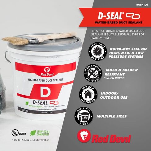 Red Devil 0841DI D-Seal Smooth Water Based Duct Sealant, 1 Gallon, Gray in Kuwait