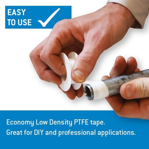 Gasoila - شريط ختم خيط منخفض الكثافة من PTFE العذراء 1901C، طول 260 بوصة، عرض 1/2 بوصة in Kuwait