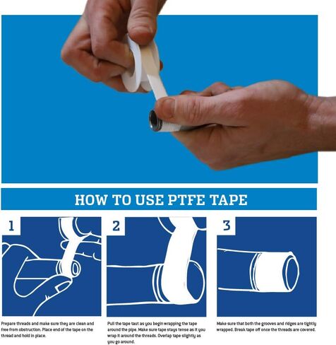 Gasoila - شريط ختم خيط منخفض الكثافة من PTFE العذراء 1901C، طول 260 بوصة، عرض 1/2 بوصة in Kuwait