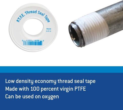 Gasoila - شريط ختم خيط منخفض الكثافة من PTFE العذراء 1901C، طول 260 بوصة، عرض 1/2 بوصة in Kuwait