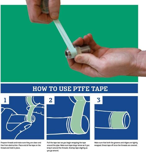 شريط خيط عالي الكثافة من Gasoila Green PTFE للأكسجين، -450 إلى 550 درجة فهرنهايت، درجة حرارة الأداء، 3.7 مل، طول 260 بوصة، عرض 1/2 بوصة، 3 عبوات (GT90-3) in Kuwait