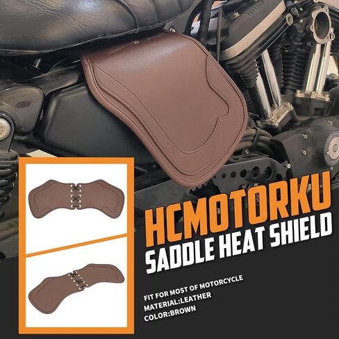 Motorcycle Leather Side Saddle Heat Shield Deflector Universal Fits for Harley Touring Sportster Dyna Softail Yamaha Honda Suzuki Kawasaki (Black) in Saudi Arabia