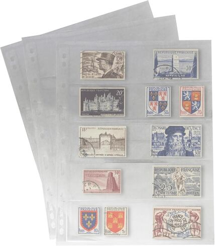 10Pcs Standard 9-Hole Transparent Single-Sided Album Inner Sheets Card Stamp Banknote Collection Album Inserts Pages For Coin Collecting And Supplies (2 Pockets) in Saudi Arabia