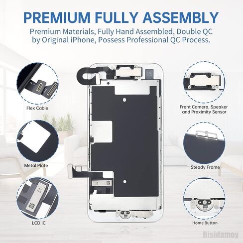 for iPhone 8 SE 2nd Gen Screen Replacement with Home Button Black in Kuwait