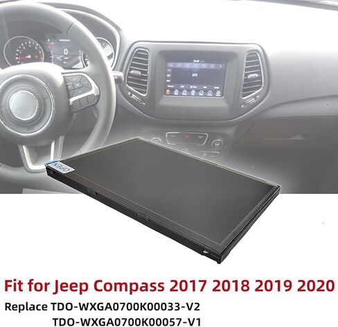 شاشة عرض LCD مقاس 7 بوصات تعمل باللمس ومحول رقمي للملاحة الراديوية متوافق مع Jeep Compass 2017-2020 استبدل TDO-WXGA0700K00033-V2 TDO-WXGA0700K00057-V1 in Kuwait