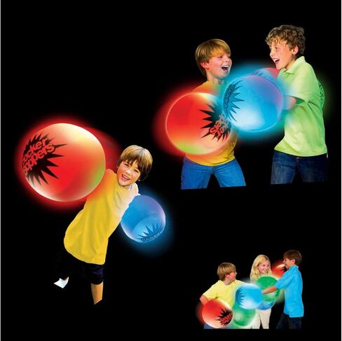 ألعاب Socker Boppers المضيئة LED - زوج واحد من المصابيح المتوهجة - ضوء منشط للصدمات، الأضواء متغيرة اللون، صندوق وبوب، فينيل متين، منفذ نشط يساعد في خفة الحركة والتوازن والتنسيق in Kuwait