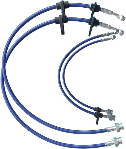 Stainless Steel Brake Line Kit,Compatible with 1988-1991 Hond CR-X/CRX ED8 ED9-Front Rear Braided Brake Hoses (Blue) in Saudi Arabia