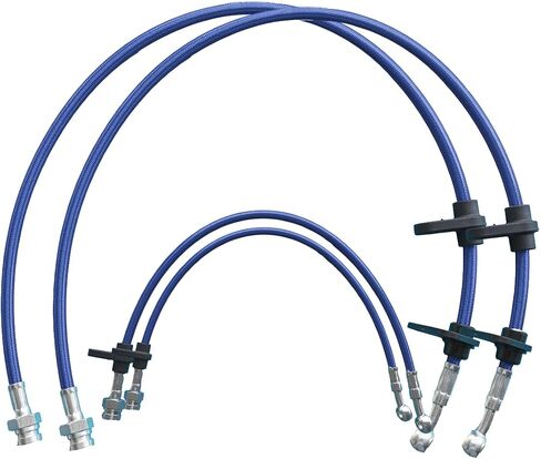Stainless Steel Brake Line Kit,Compatible with 1988-1991 Hond CR-X/CRX ED8 ED9-Front Rear Braided Brake Hoses (Blue) in Saudi Arabia