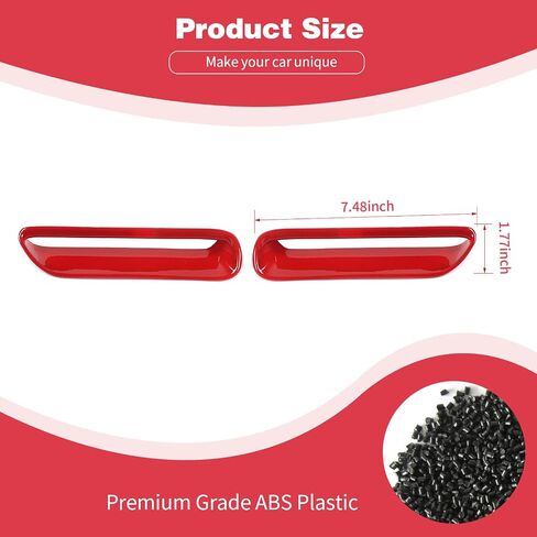 for Challenger Hood Scoop Vent Cover Trim Bezel Red Compatible with Dodge Challenger 2009 2010 2011 2012 2013 2014 Red Exterior Accessories 2pcs in Saudi Arabia